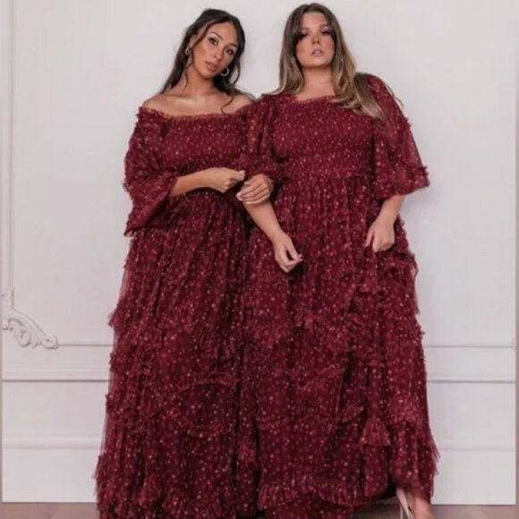 JessaKae Dresses & Skirts - Jessakae Ever After Maxi Dress in Burgundy 2X NWT